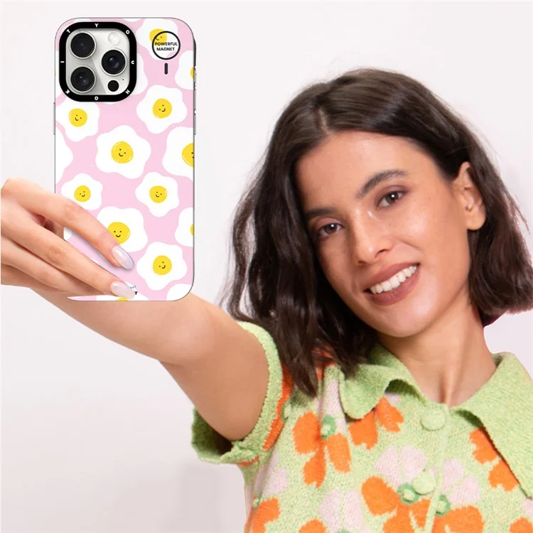 YOUNGKIT Mousse Series For iPhone 14 Pro Max Case IMD PC+TPU Magnetic Phone Cover - MUScx001-Flores