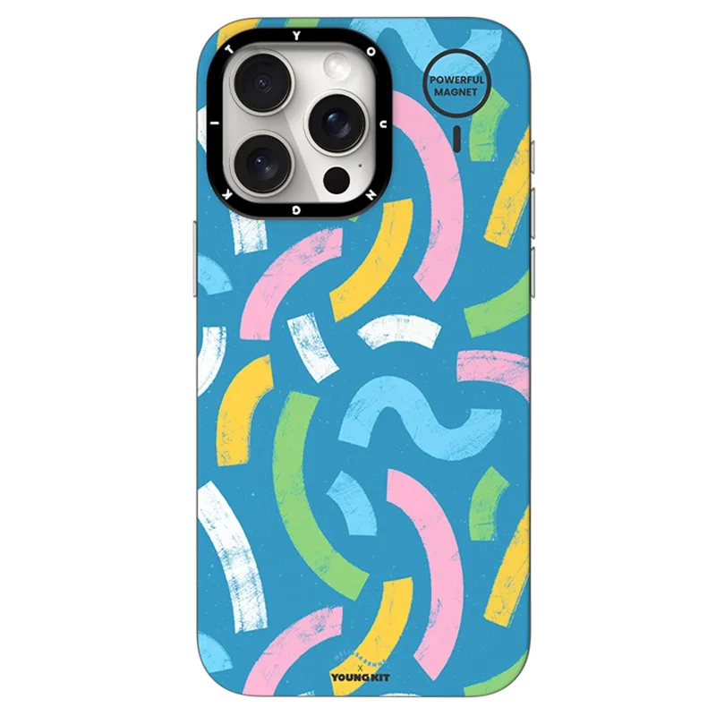 YOUNGKIT Mousse Series For iPhone 14 Pro Max Case IMD PC+TPU Magnetic Phone Cover - MUScx004-Ribbon