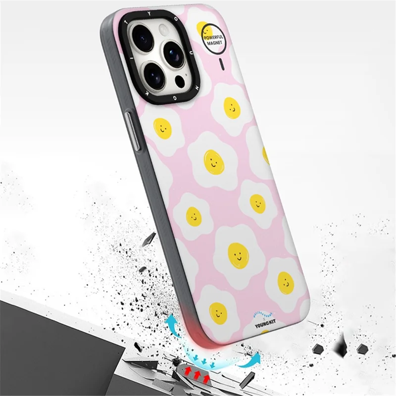 YOUNGKIT Mousse Series For iPhone 14 Pro Max Case IMD PC+TPU Magnetic Phone Cover - MUScx004-Ribbon