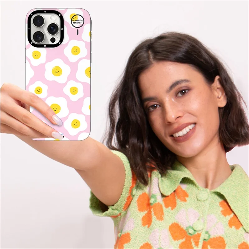 YOUNGKIT Mousse-serie til iPhone 13 Pro skånlæder med IMD-mønster PC+TPU magnetisk telefonbeskytning - MUScx001-Blomster