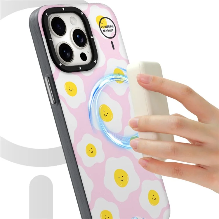 YOUNGKIT Mousse-Serie für iPhone 13 Pro Max Hülle IMD PC+TPU Magnetische Handyhülle - MUScx003-Pochiertes Ei