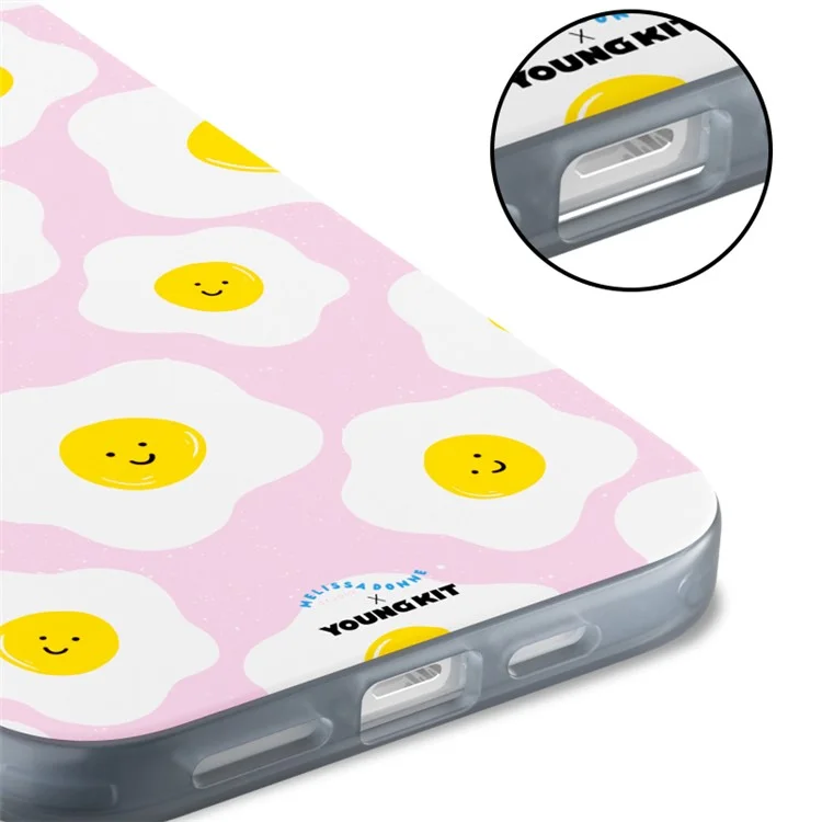 YOUNGKIT Mousse-Serie für iPhone 13 Pro Max Hülle IMD PC+TPU Magnetische Handyhülle - MUScx003-Pochiertes Ei