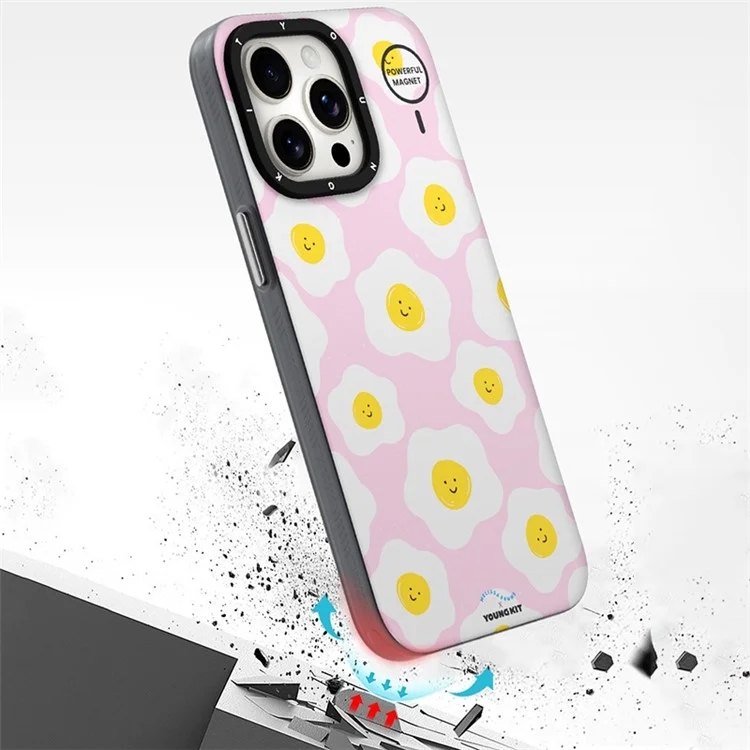 YOUNGKIT Mousse-Serie für iPhone 13 Pro Max Hülle IMD PC+TPU Magnetische Handyhülle - MUScx003-Pochiertes Ei