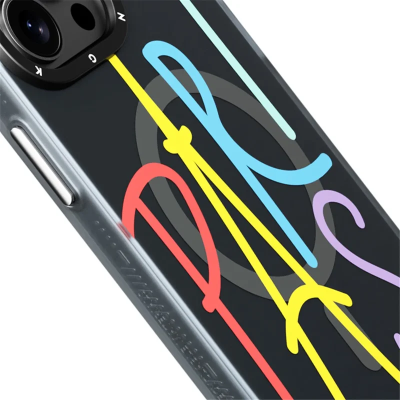 YOUNGKIT Paris-serie till iPhone 15 Pro-hölse IMD-mönster PC+TPU mobilhölse kompatibel med MagSafe