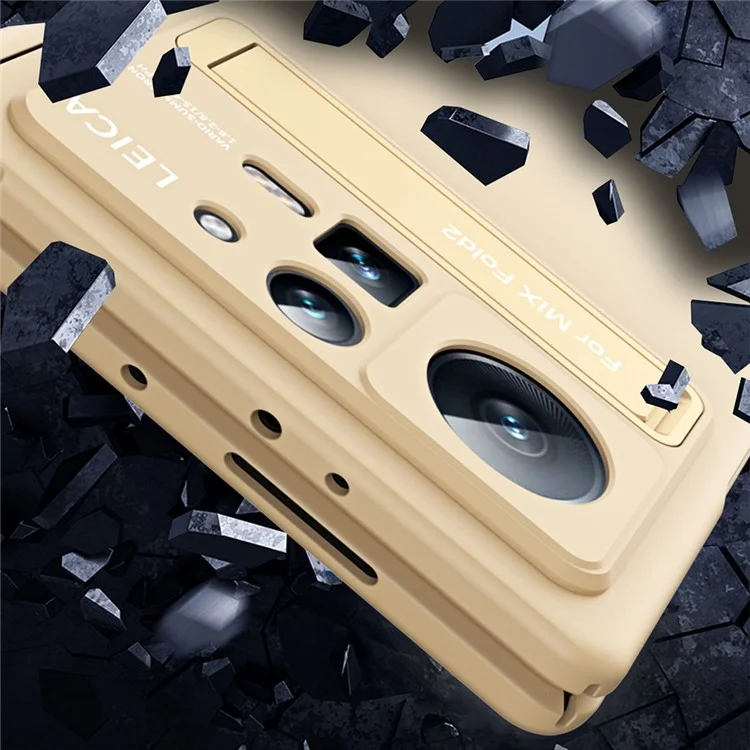 Pour Xiaomi Mix Fold 2 5G Coque de téléphone Pliage Anti-chute Coque de téléphone Dur PC Coque de téléphone avec Support - Transparent