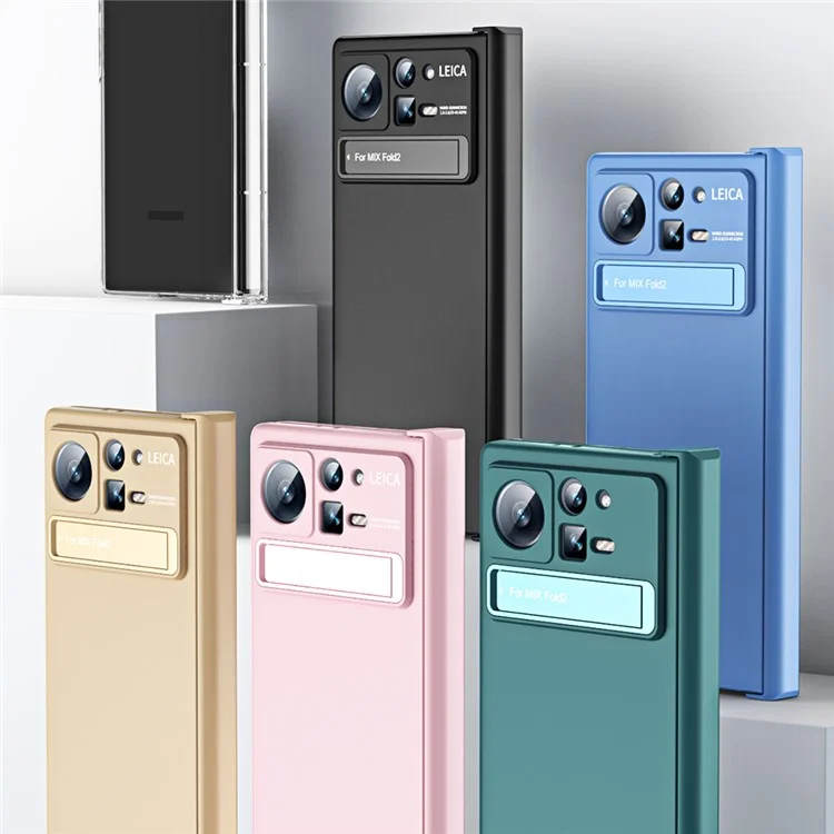 Pour Xiaomi Mix Fold 2 5G Coque de téléphone Pliage Anti-chute Coque de téléphone Dur PC Coque de téléphone avec Support - Transparent