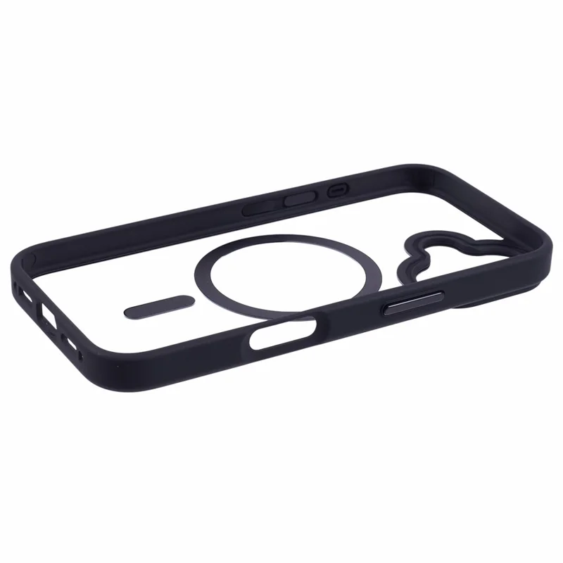 For iPhone 16 Plus Case Drop-proof PC+TPU Phone Cover Compatible with MagSafe - Black