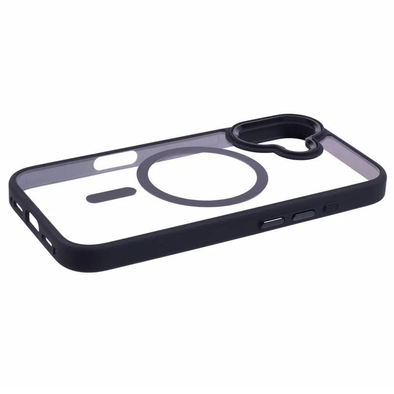 For iPhone 16 Plus Case Drop-proof PC+TPU Phone Cover Compatible with MagSafe - Black