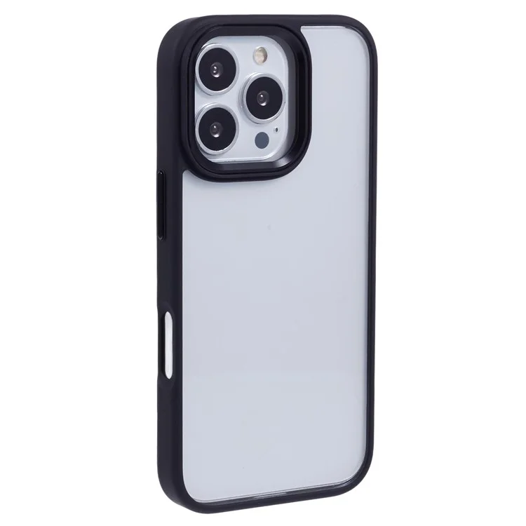 Чехол для iPhone 16 Pro Max Cell Phone, ударопрочный, прозрачная задняя панель из ПК+ТПУ - черный