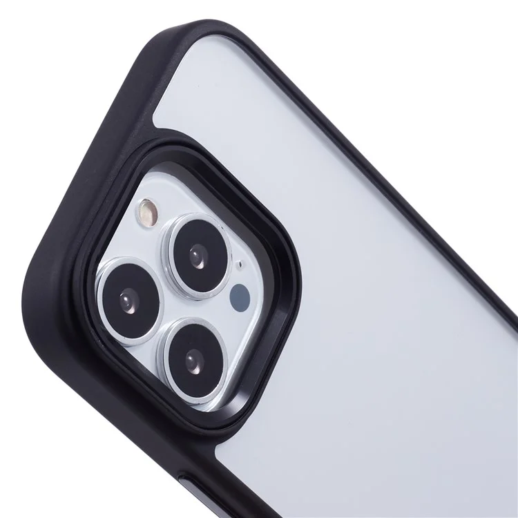 Чехол для iPhone 16 Pro Max Cell Phone, ударопрочный, прозрачная задняя панель из ПК+ТПУ - черный