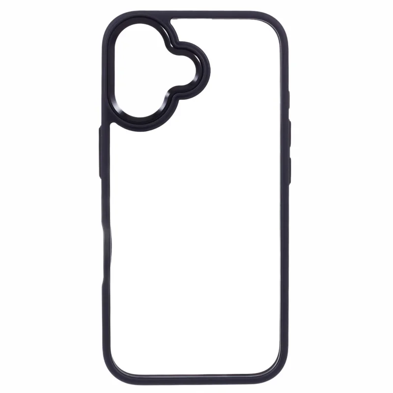 Für iPhone 16 Plus Handyhülle Klare Rückseite Fallschutz PC+TPU Cover - Schwarz