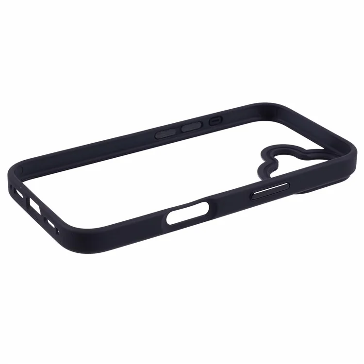 Für iPhone 16 Plus Handyhülle Klare Rückseite Fallschutz PC+TPU Cover - Schwarz