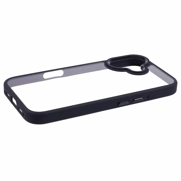 Für iPhone 16 Plus Handyhülle Klare Rückseite Fallschutz PC+TPU Cover - Schwarz