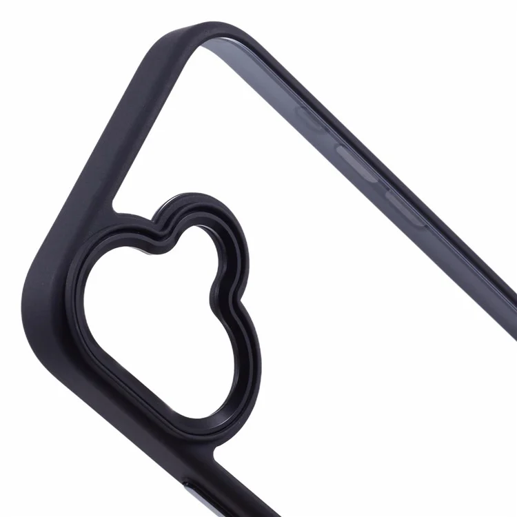Für iPhone 16 Plus Handyhülle Klare Rückseite Fallschutz PC+TPU Cover - Schwarz