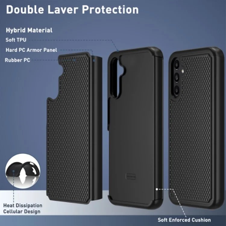 Für Samsung Galaxy A14 5G Hülle Football Texture PC+TPU Handy-Rückseite - Schwarz