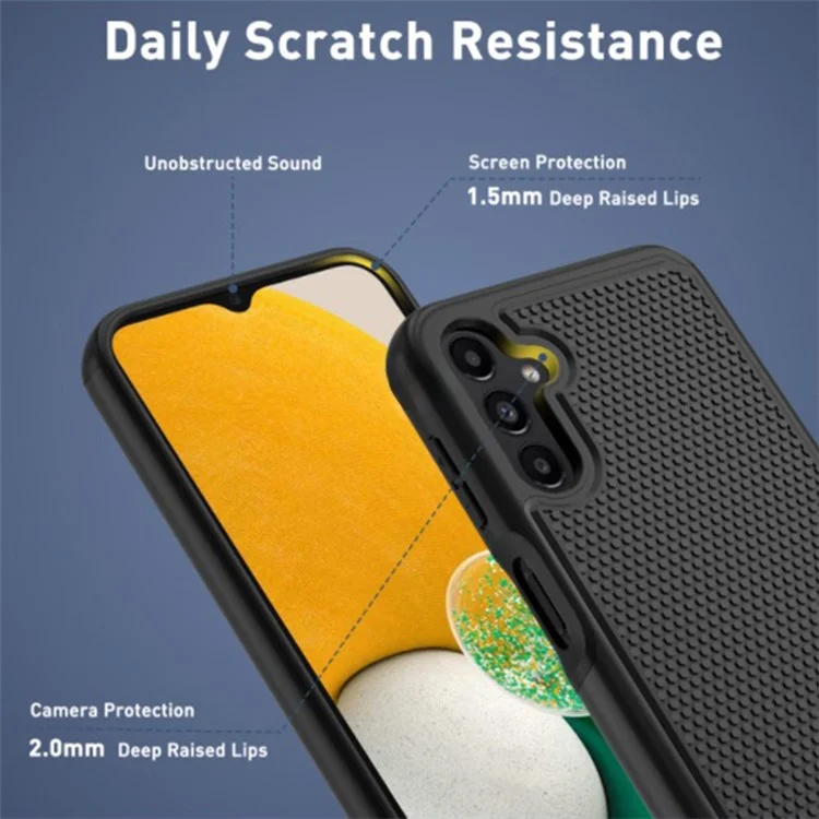 Für Samsung Galaxy A14 5G Hülle Football Texture PC+TPU Handy-Rückseite - Schwarz