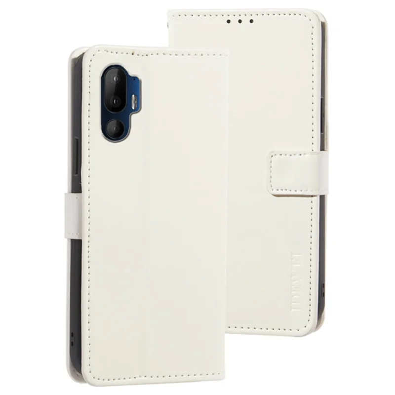 IDEWEI For HTC U24 Pro 5G Case Stand View Leather Phone Cover Crazy Horse Texture - White