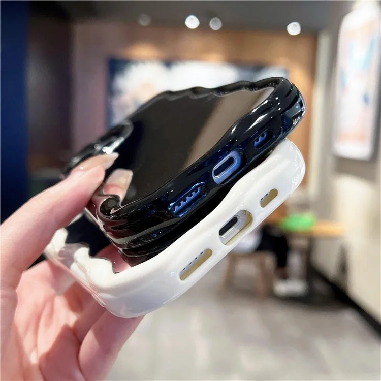 For iPhone 14 Anti-Dust Shell Mirror Design Wholesale Phone Cases TPU Mobile Phone Cover - Black