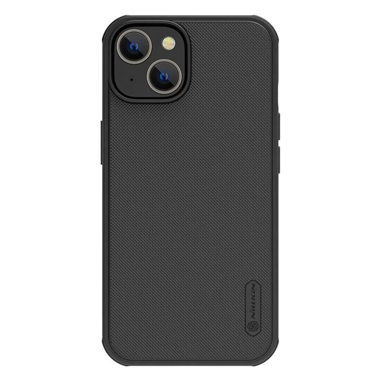 NILLKIN Frosted Shield Pro per iPhone 14 / iPhone 13 Hard PC Soft TPU Matte Phone Cover Magnetic Absorption Case - Nero