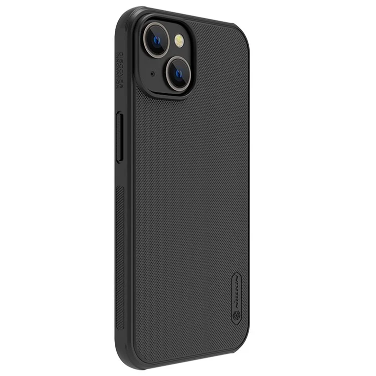 NILLKIN Frosted Shield Pro per iPhone 14 / iPhone 13 Hard PC Soft TPU Matte Phone Cover Magnetic Absorption Case - Nero