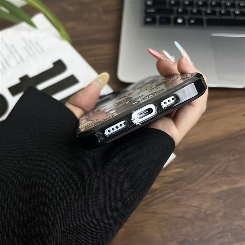 For iPhone 15 Case Lucky Girl Design Acrylic Hard Back Phone Cover