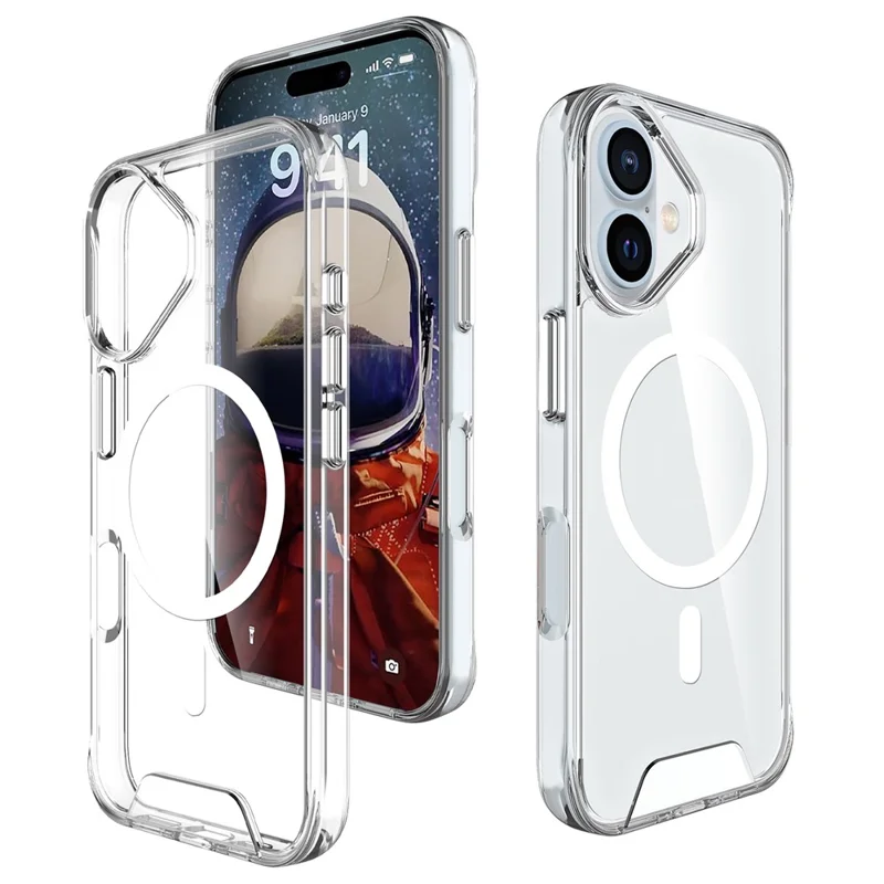 For iPhone 16 Plus Case Compatible with MagSafe TPU+PC Clear Phone Cover
