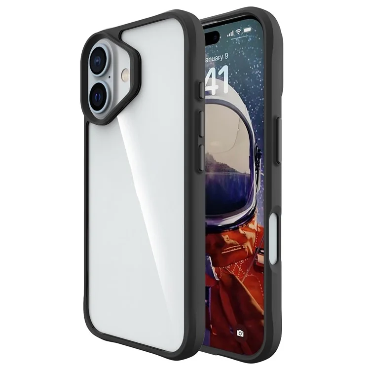 Combat X Mode Series for iPhone 16 Plus Case Hybrid Hard PC Soft TPU Shockproof Phone Cover - Black