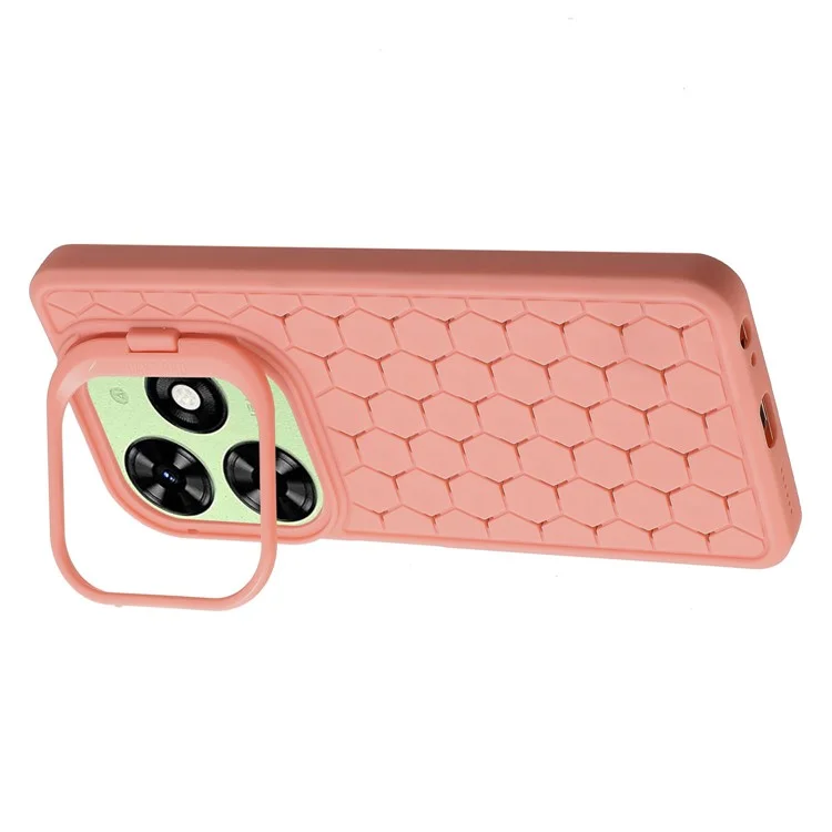 Para o Infinix Hot 40i Kickstand Case Soft TPU Heat Dissipation Phone Cover - Rosa