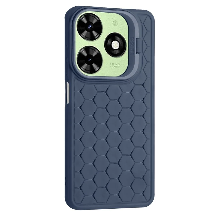 For Infinix Smart 8 4G Case Kickstand TPU Phone Cover Heat Dissipation Breathable - Dark Blue