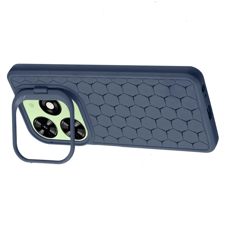 For Infinix Smart 8 4G Case Kickstand TPU Phone Cover Heat Dissipation Breathable - Dark Blue
