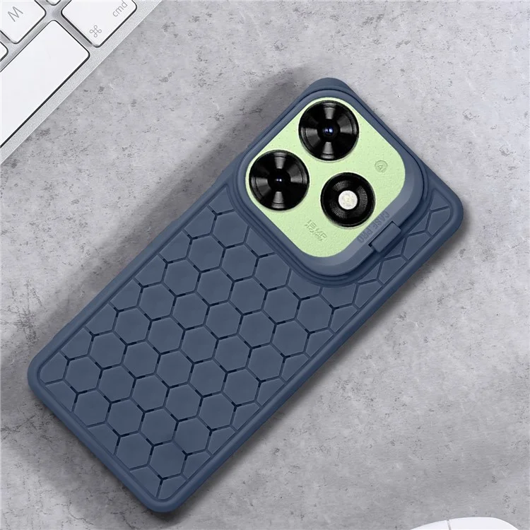 For Infinix Smart 8 4G Case Kickstand TPU Phone Cover Heat Dissipation Breathable - Dark Blue