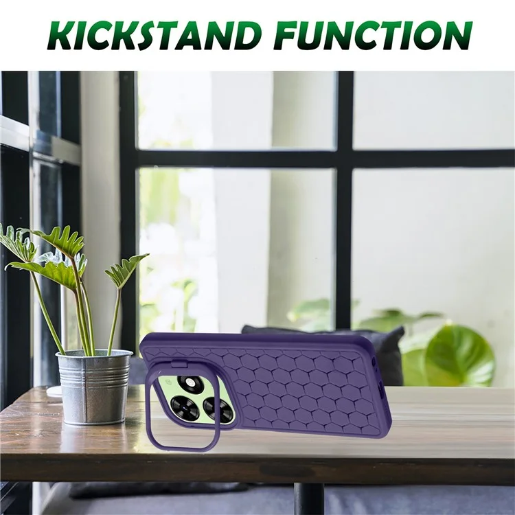 For TECNO Spark Go 2024 4G Case Kickstand Heat Dissipation TPU Phone Cover - Purple