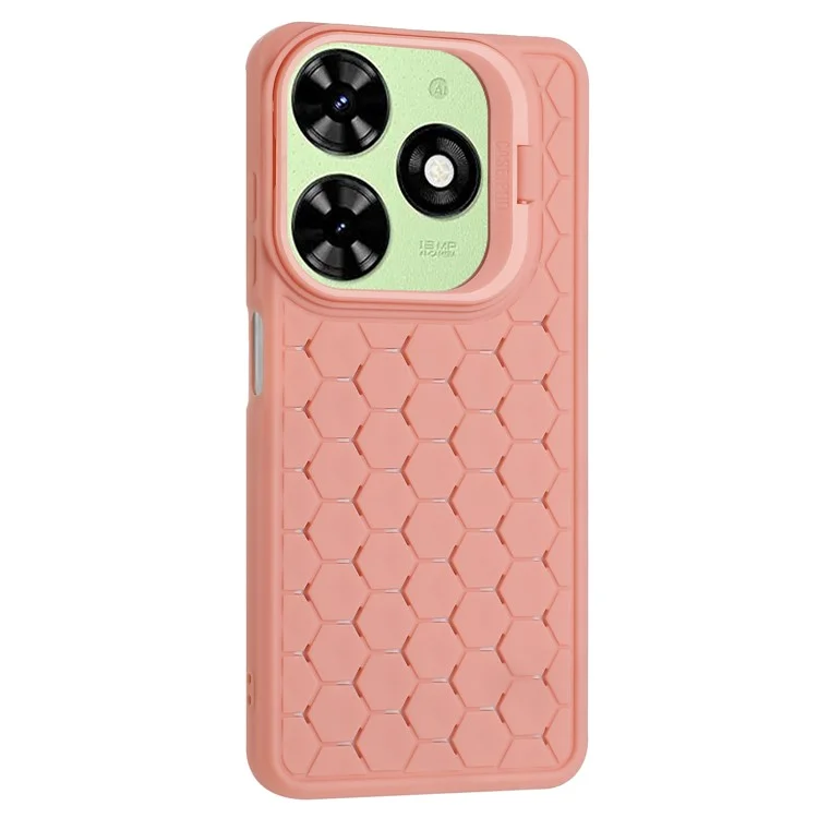 For TECNO Spark Go 2024 4G Case Kickstand Heat Dissipation TPU Phone Cover - Pink