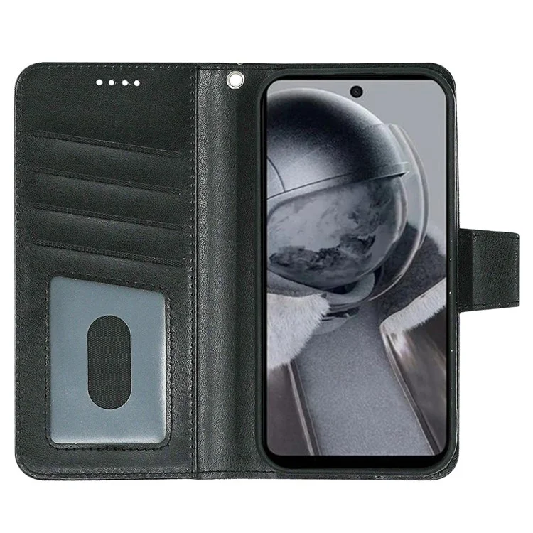 Für HMD Pulse / Pulse+ Case Leder Flip Wallet Phone Cover Stand View - Schwarz