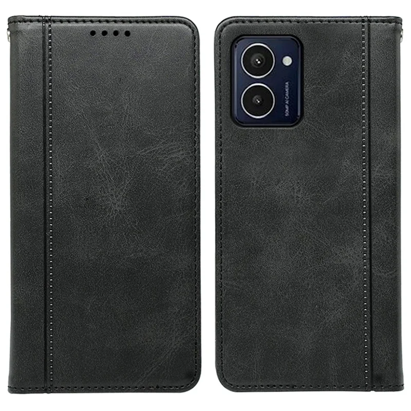 For HMD Pulse / Pulse+ Case Calf Texture Card Slots PU Leather Phone Cover - Black