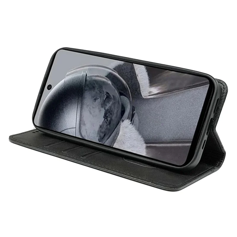 For HMD Pulse / Pulse+ Case Calf Texture Card Slots PU Leather Phone Cover - Black