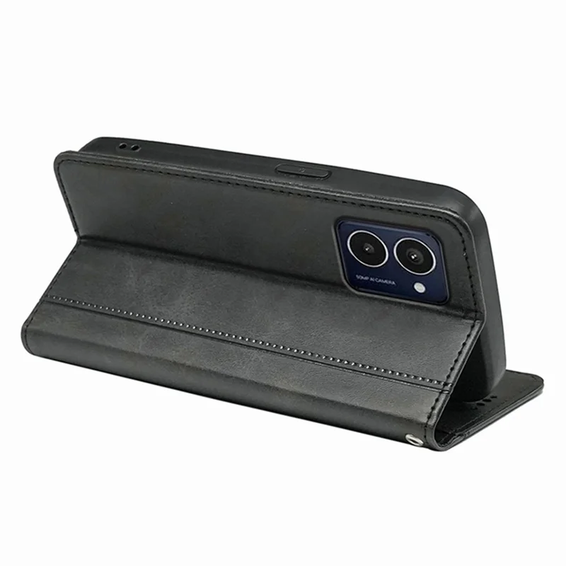 For HMD Pulse / Pulse+ Case Calf Texture Card Slots PU Leather Phone Cover - Black
