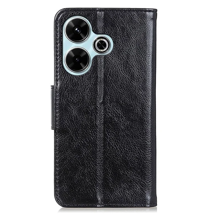 Per Xiaomi Redmi 13 5G / 13 4G Case Nappa Texture Split Leather Phone Cover Wallet Book Flip Stand - Nero