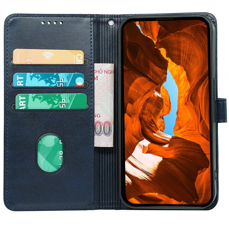 Coque portefeuille pour Samsung Galaxy A55 5G avec fentes pour cartes - Bleu