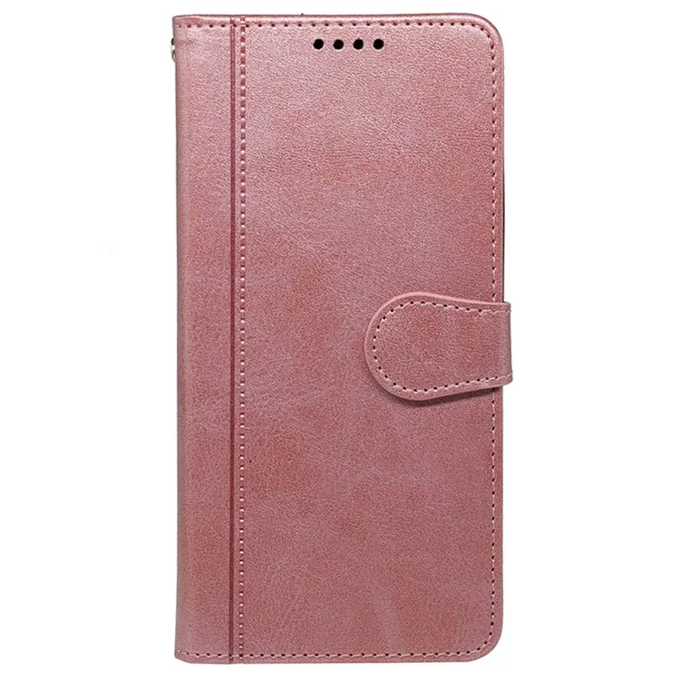 Para Samsung Galaxy A25 5G (Global) (161.0 X 76.5 X 8.3mm) Funda de Teléfono de Cuero con Soporte de Visualización Horizontal - Oro Rosa