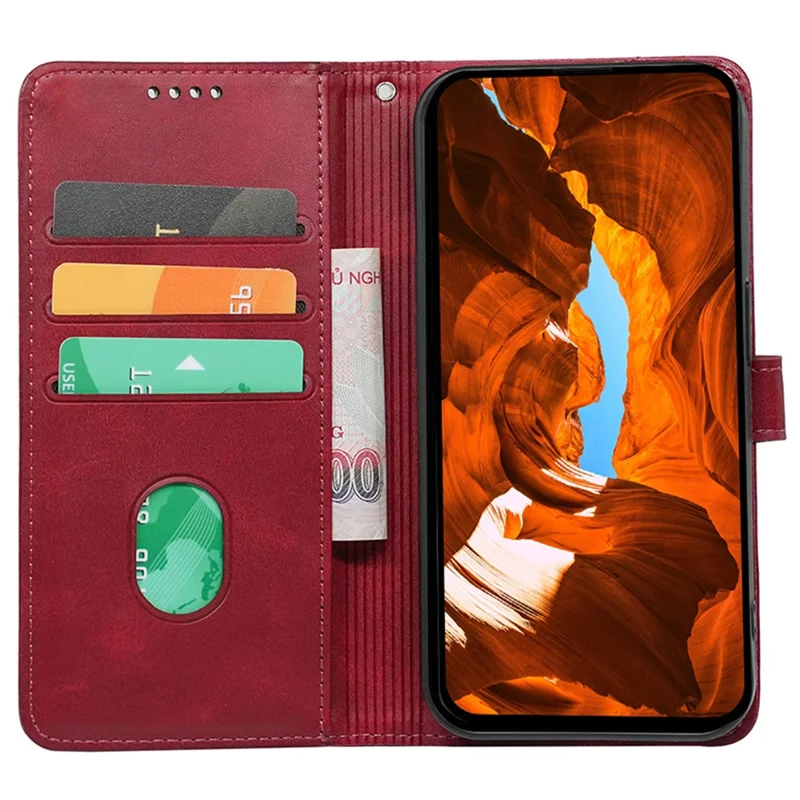 For Samsung Galaxy A05s 4G Case Leather Wallet Phone Cover with Card Holder - Red