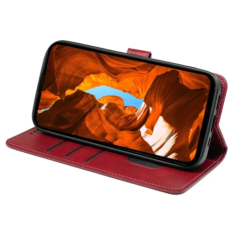 For Samsung Galaxy A05s 4G Case Leather Wallet Phone Cover with Card Holder - Red