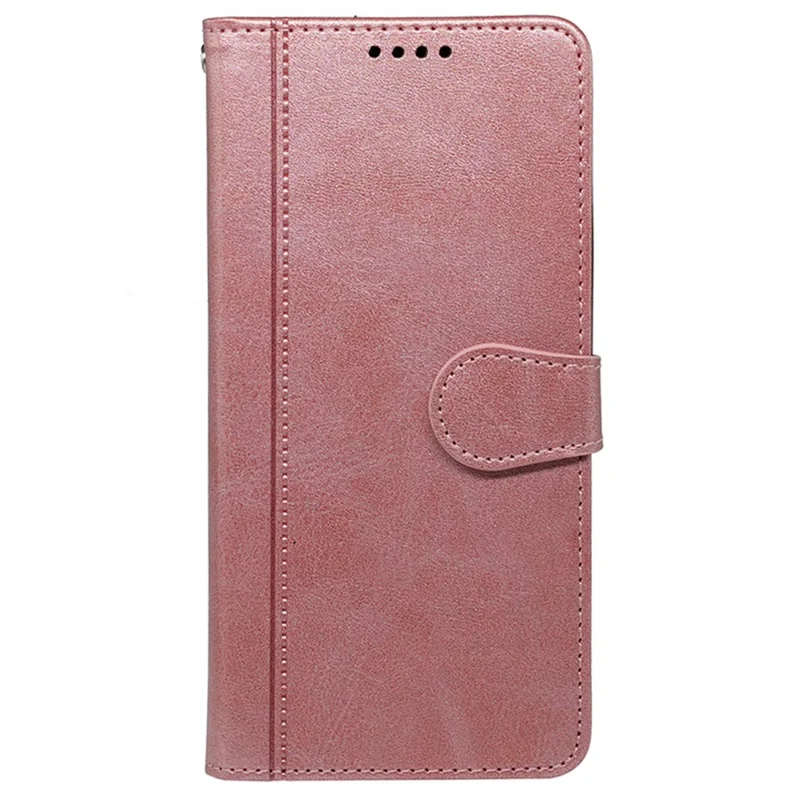 For Samsung Galaxy S24 Case Flip Stand Leather Phone Cover Calf Texture - Rose Gold