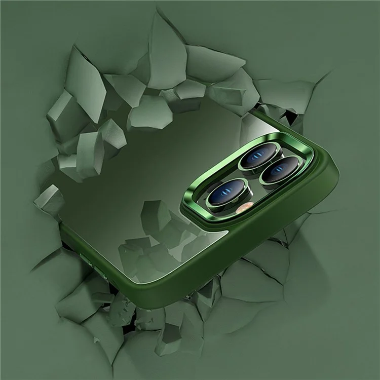 Custodia Protettiva Per Iphone 14 Pro TPU+PC Coperchio Pic Casa Anti-drop Sline Caso di Metal / Frame Lente - Verde