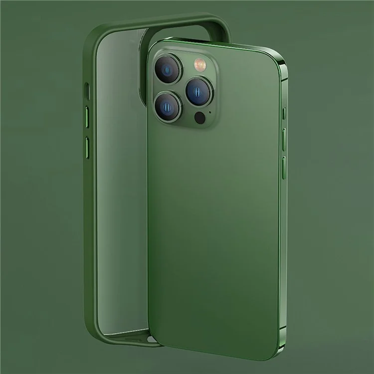 Custodia Protettiva Per Iphone 14 Pro TPU+PC Coperchio Pic Casa Anti-drop Sline Caso di Metal / Frame Lente - Verde