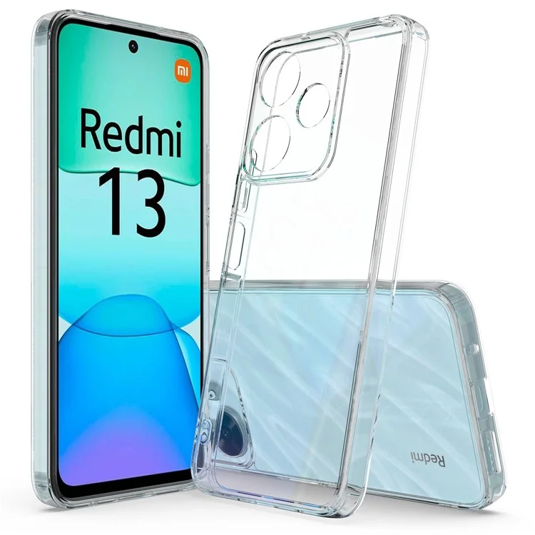 For Xiaomi Redmi 13 5G / 13 4G / Poco M6 4G Case Acrylic + TPU Crystal Transparent Protective Phone Cover