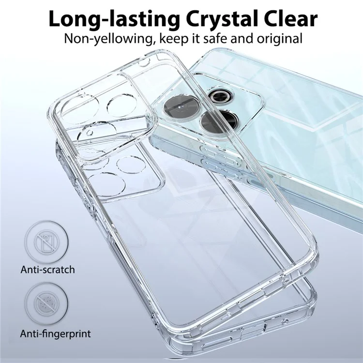 For Xiaomi Redmi 13 5G / 13 4G / Poco M6 4G Case Acrylic + TPU Crystal Transparent Protective Phone Cover