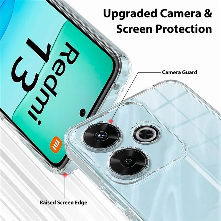 For Xiaomi Redmi 13 5G / 13 4G / Poco M6 4G Case Acrylic + TPU Crystal Transparent Protective Phone Cover