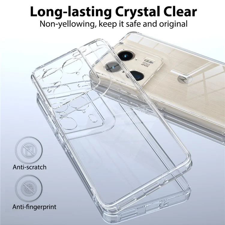 Para Motorola Edge 50 Ultra 5G / Moto X50 Ultra 5G Capa Acrylic + TPU Capa de Telefone Transparente