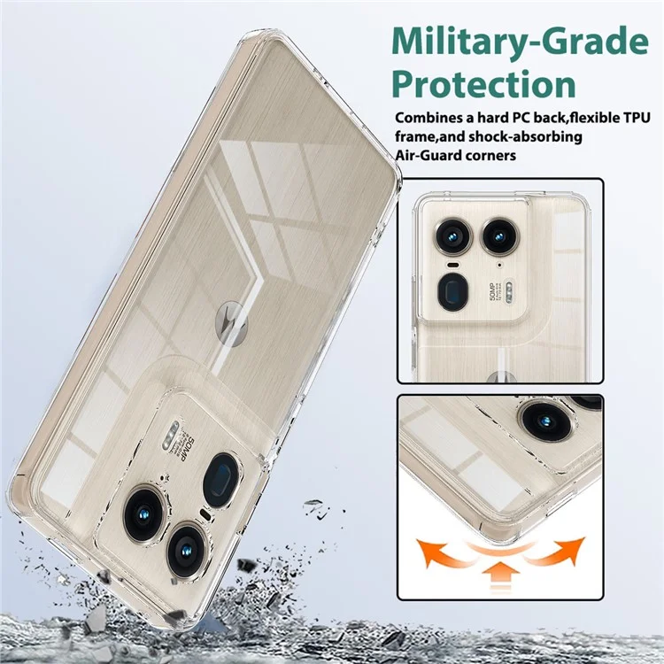Para Motorola Edge 50 Ultra 5G / Moto X50 Ultra 5G Capa Acrylic + TPU Capa de Telefone Transparente